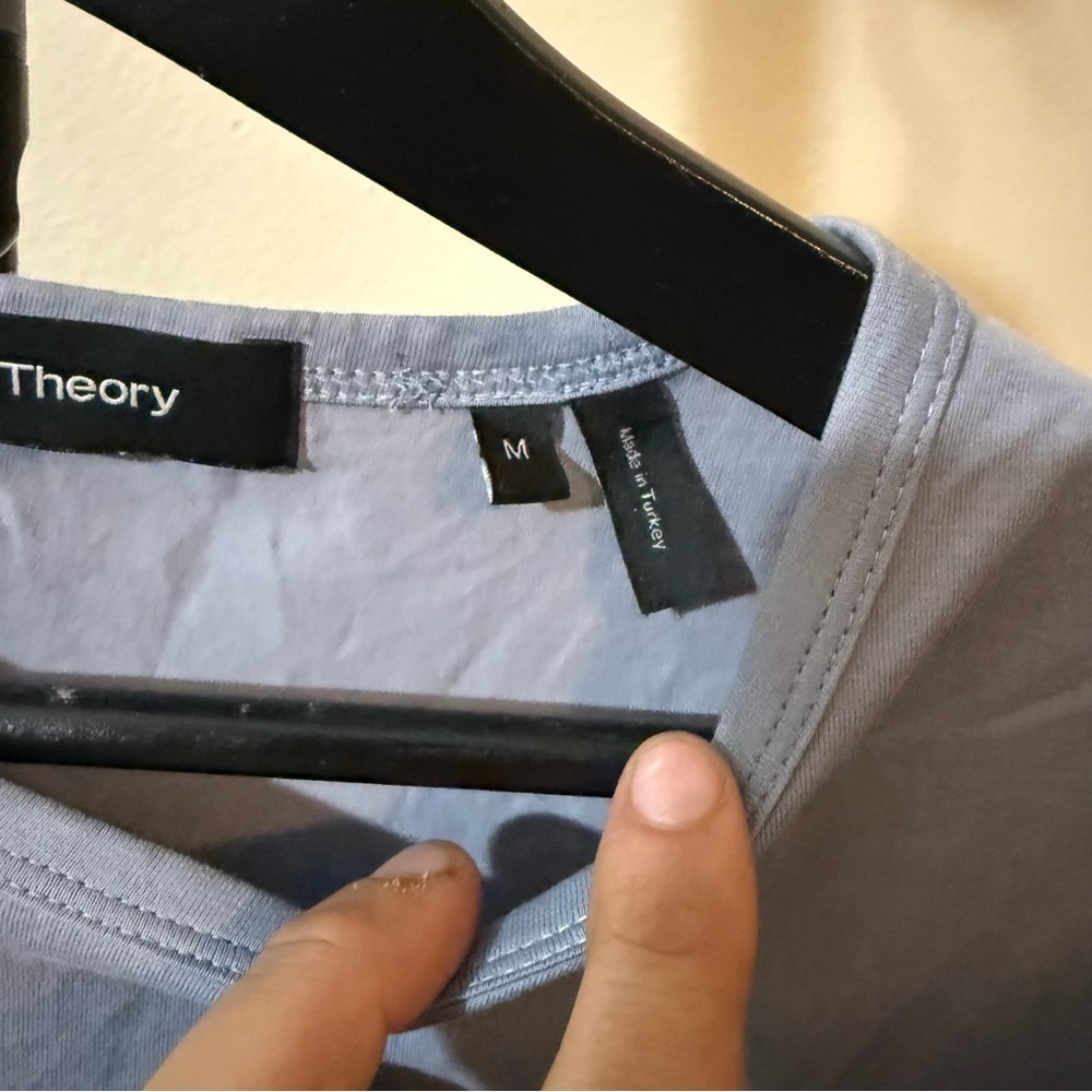 Theory Men's Light Blue Short Sleeve Tee - Picture 3 of 6